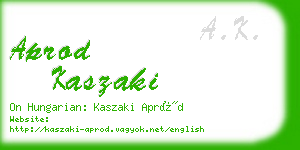 aprod kaszaki business card